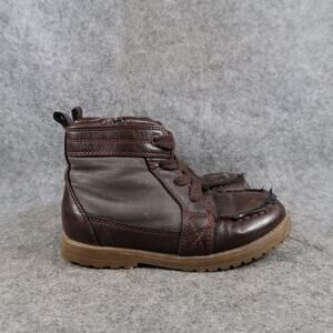 The Childrens Place Shoes Kids Toddler 9 Boots Casual Moc Toe Lace Up Side Zip
